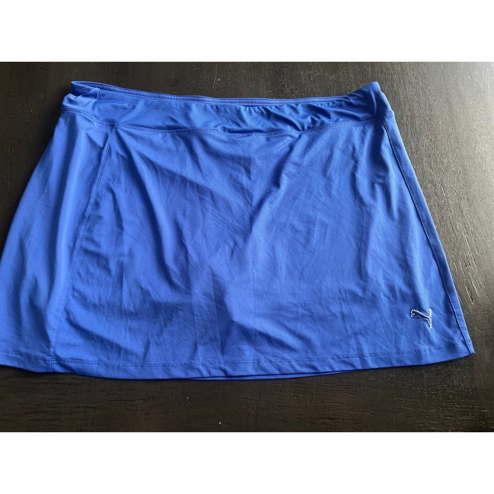 Puma Golf Skort Blue‎ Athletic Tennis Skirt Built-in Shorts Womens XL Activewear